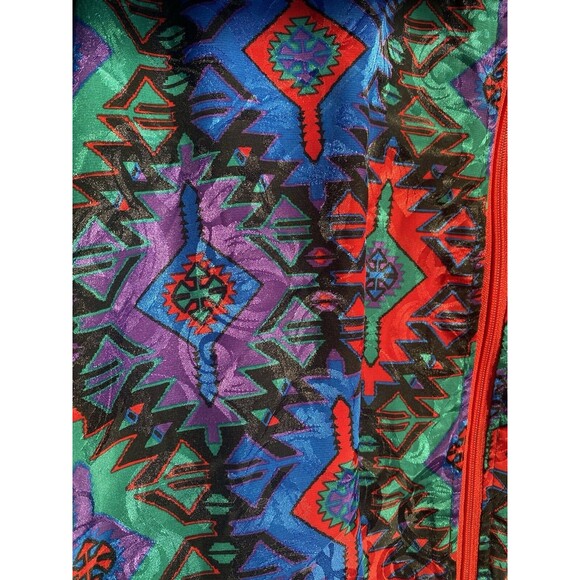 Vintage 90s Geometric Aztec Pattern Lightweight Windbreak Jacket Women’s XL - Picture 10 of 10